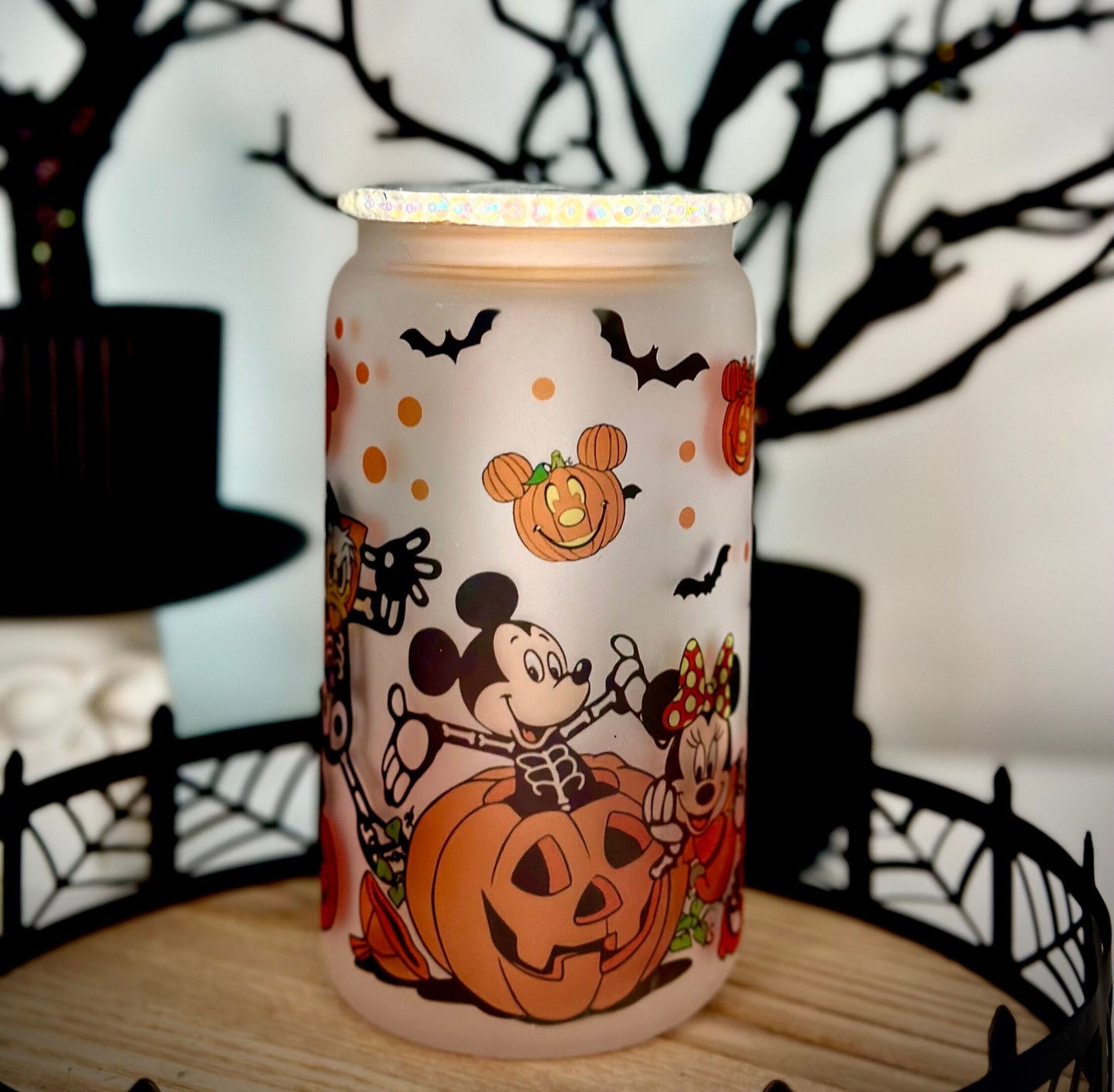 Mickey Mouse Halloween Frosted Glass Tumbler