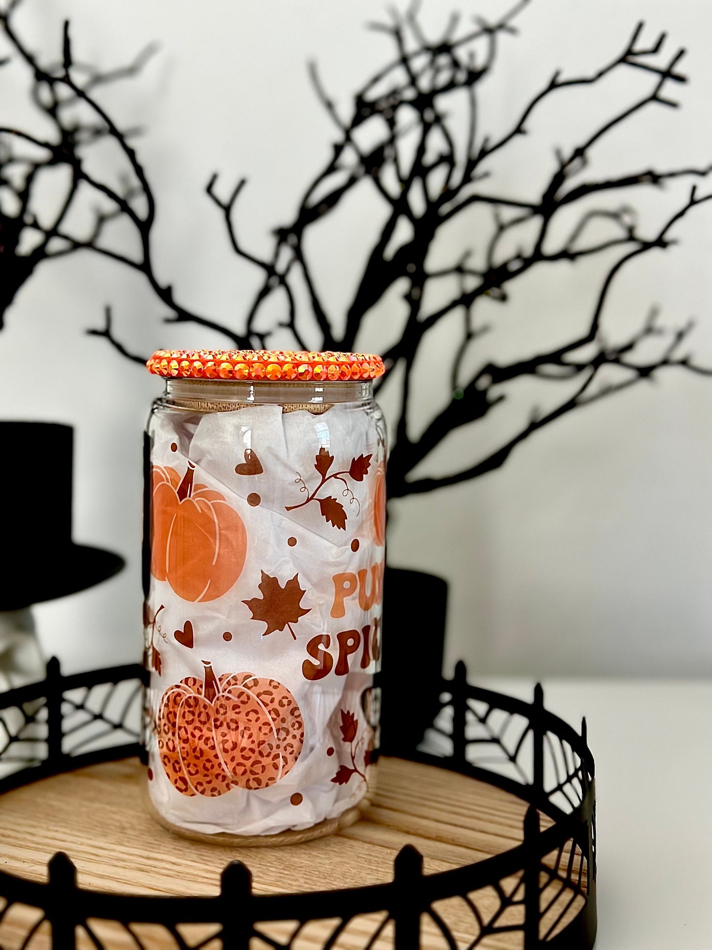Pumpkin Spice Life Fall Clear Glass Cup